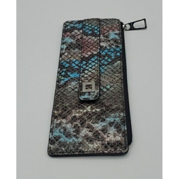 LODIS  Envelope Credit Card Holder Multi Color Reptile Leather - Picture 1 of 8